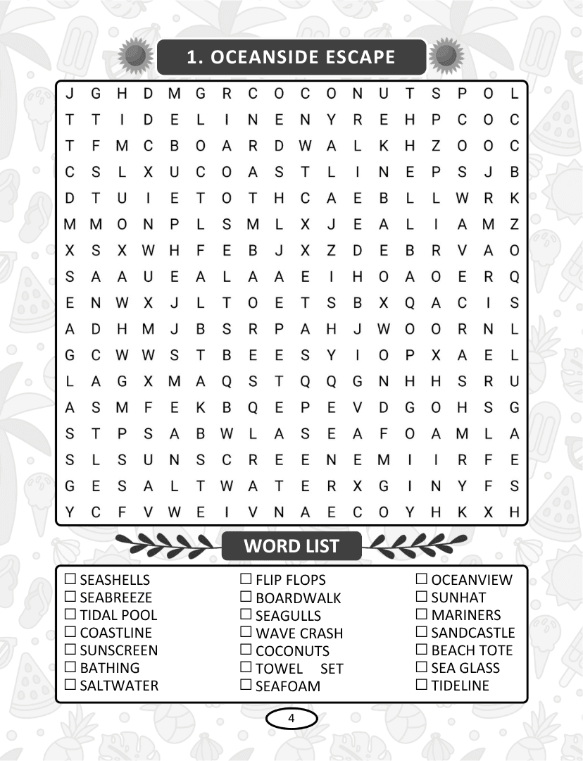 Summer Word Search - Page 4