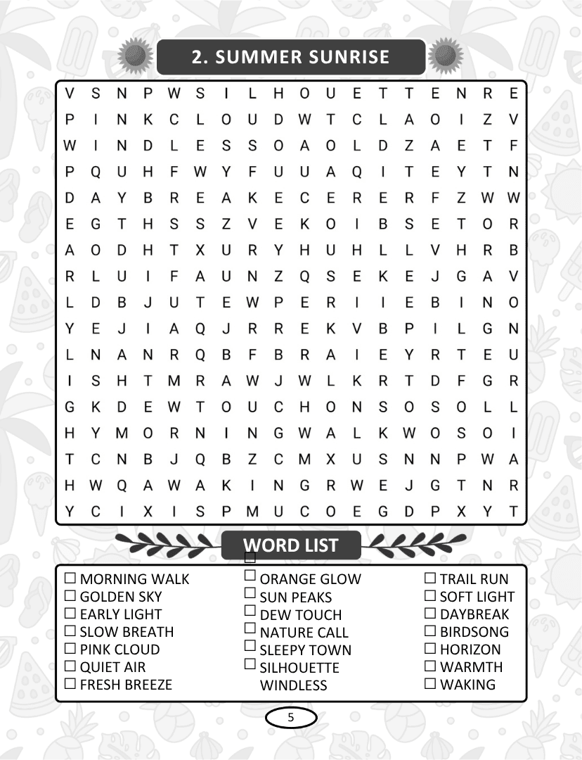 Summer Word Search - Page 5