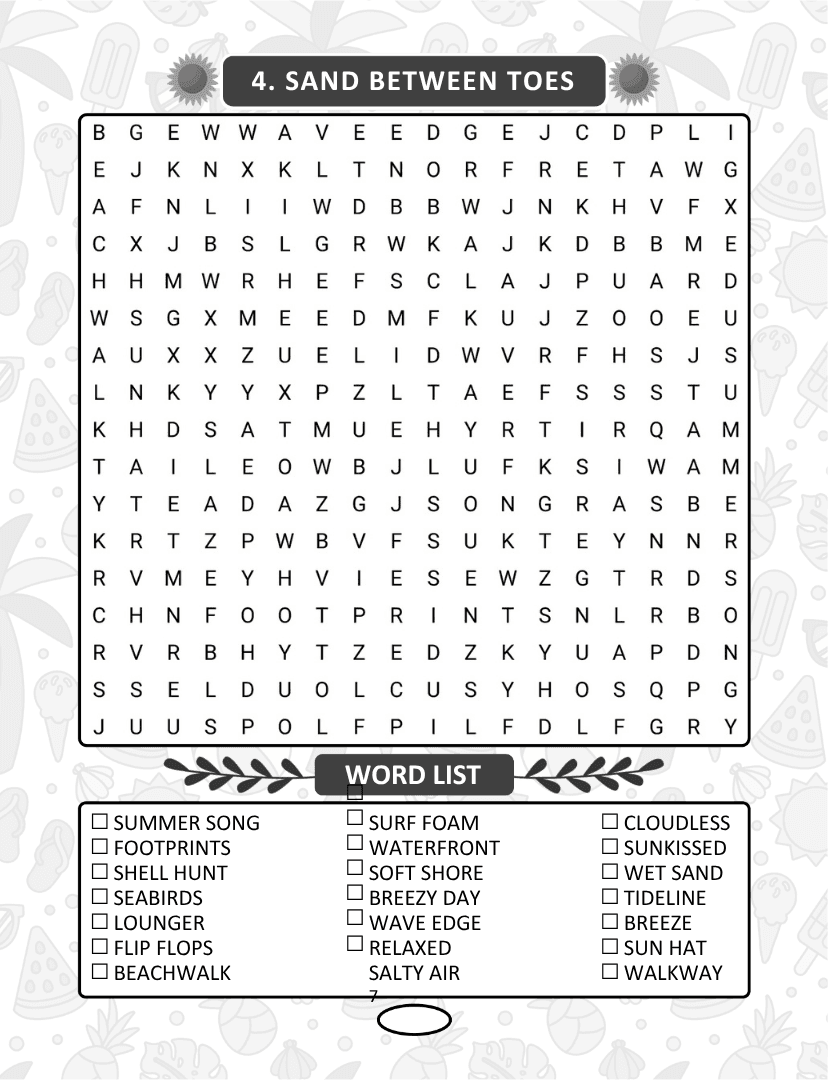 Summer Word Search - Page 7