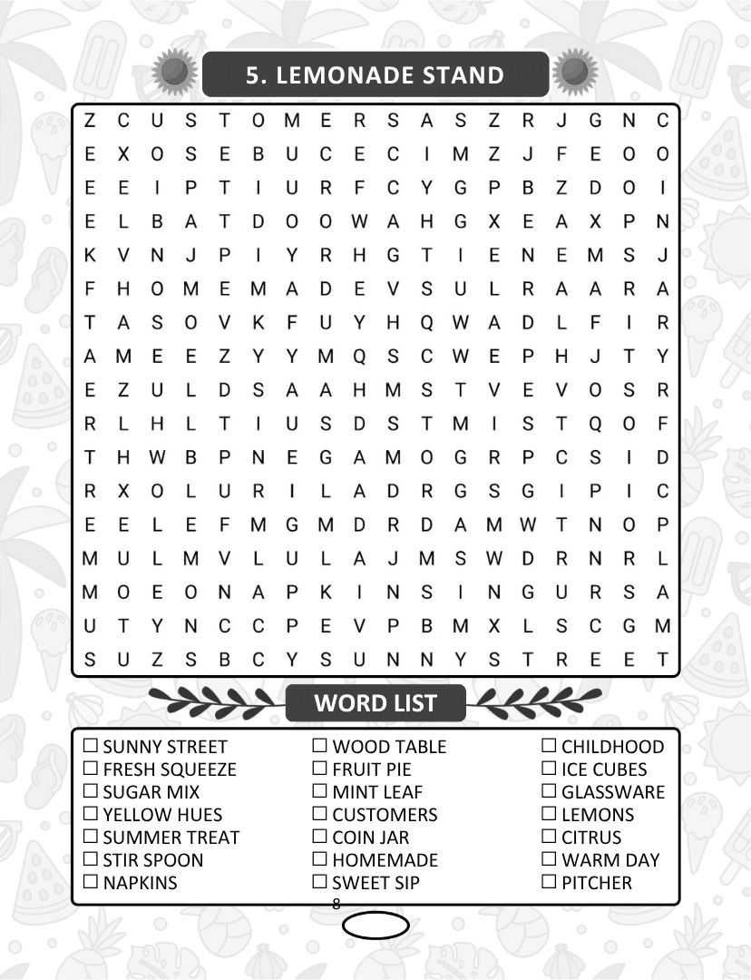 Summer Word Search - Page 8