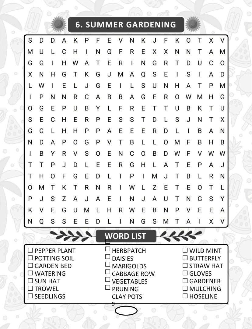 Summer Word Search - Page 9