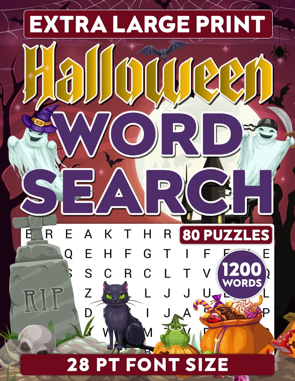 Extra Large Print Halloween Word Search - Image 1