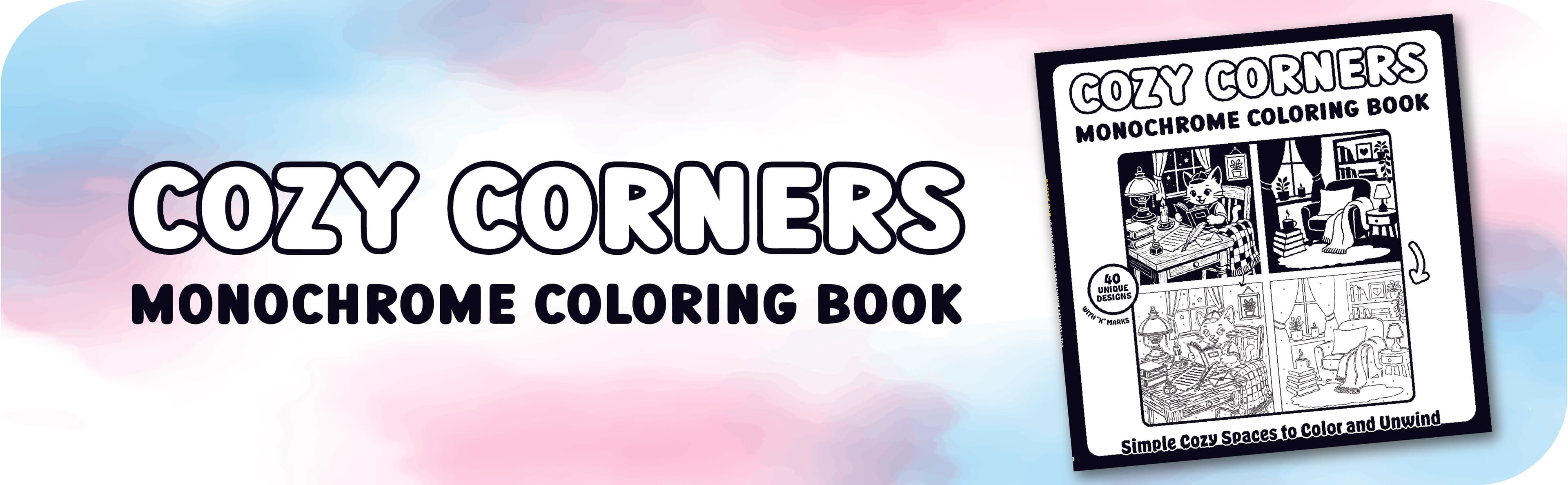 Cozy Corners Monochrome Coloring Book - Preview 3