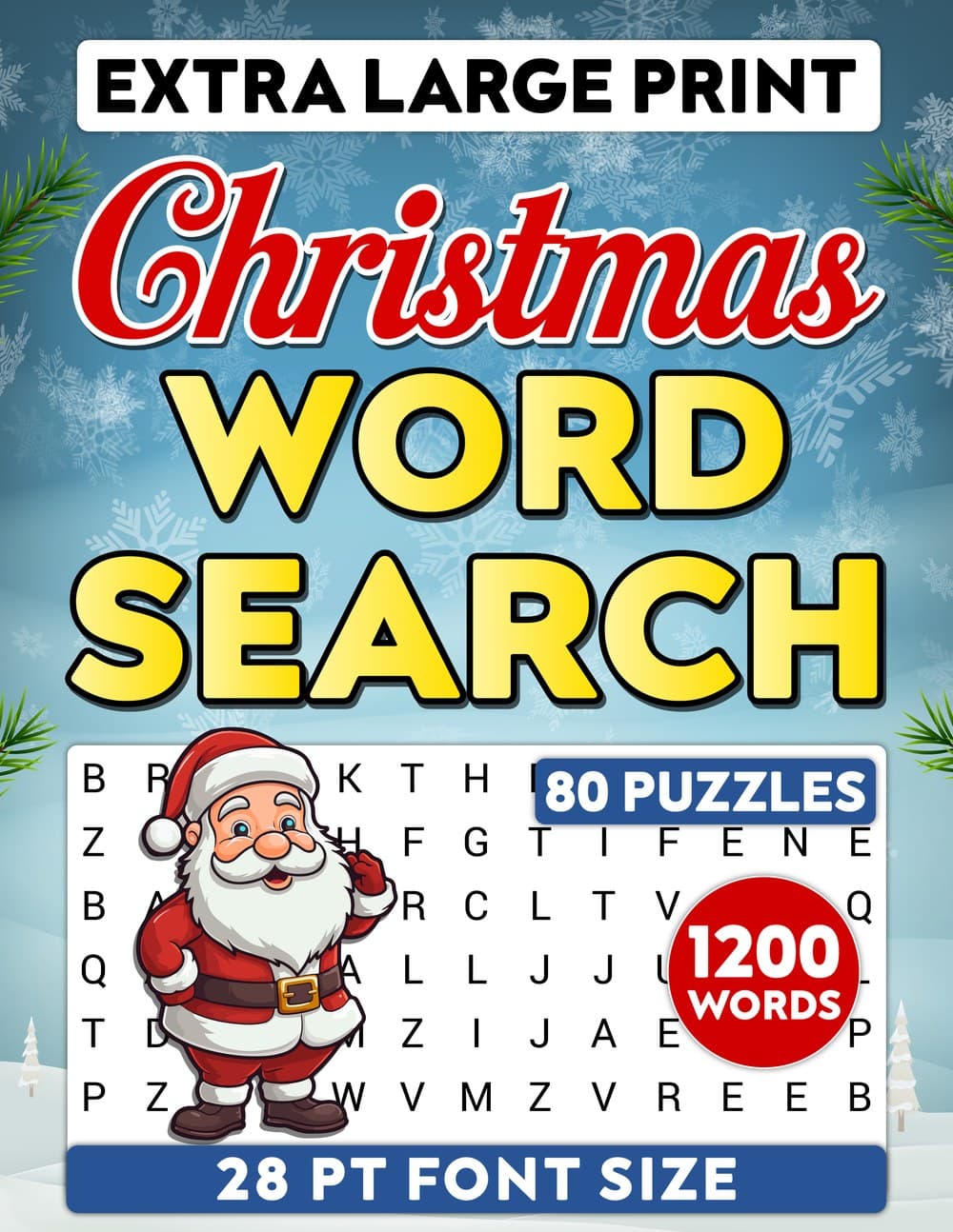 Extra Large Print Christmas Word Search - Image 1