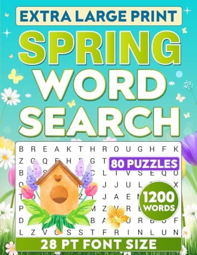 Extra Large Print Spring Word Search