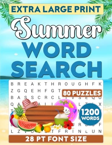 Extra Large Print Summer Word Search